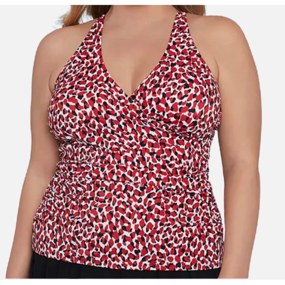 Sonnet Shores Red Animal Tankini Swimsuit Top NEW Size 6
